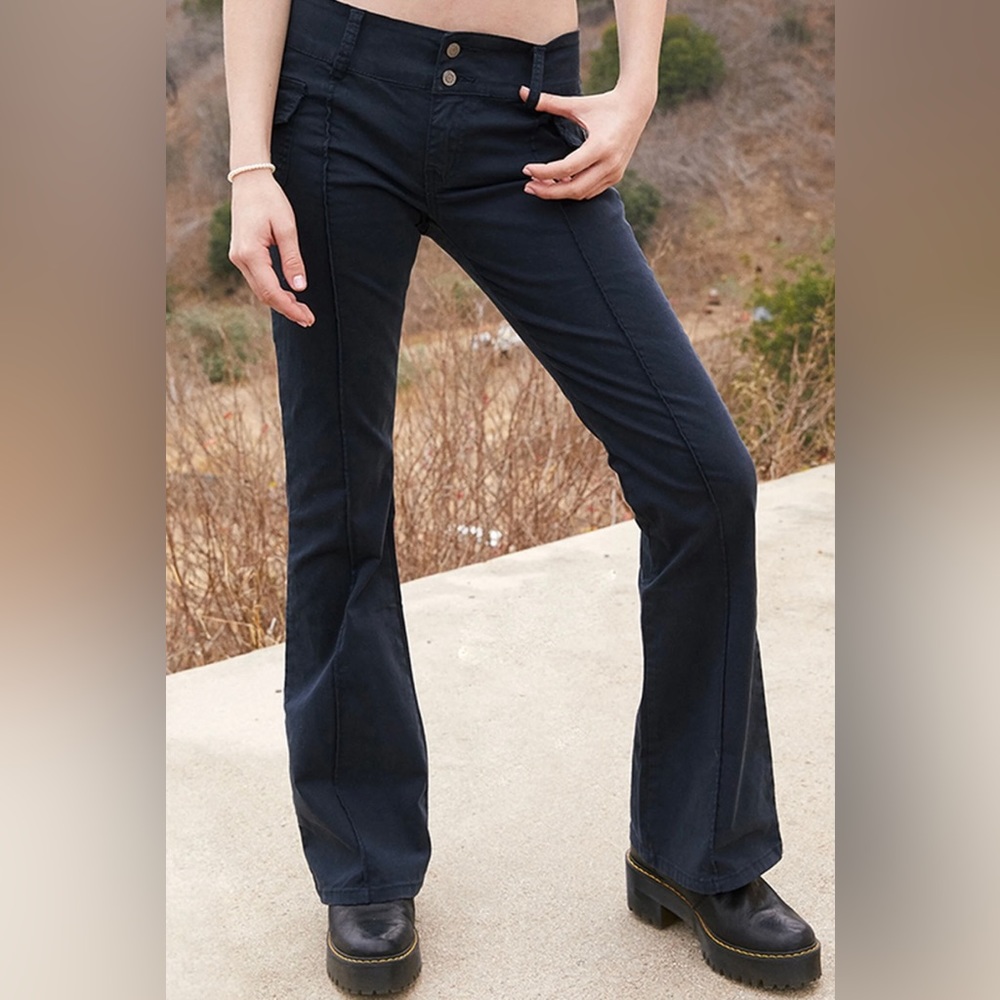 John Galt Black Agatha Low Rise Pants